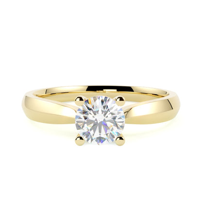 Klasyczny pierścionek zaręczynowy z brylantem w 4 łapki z żółtego złota od GOLDPORT