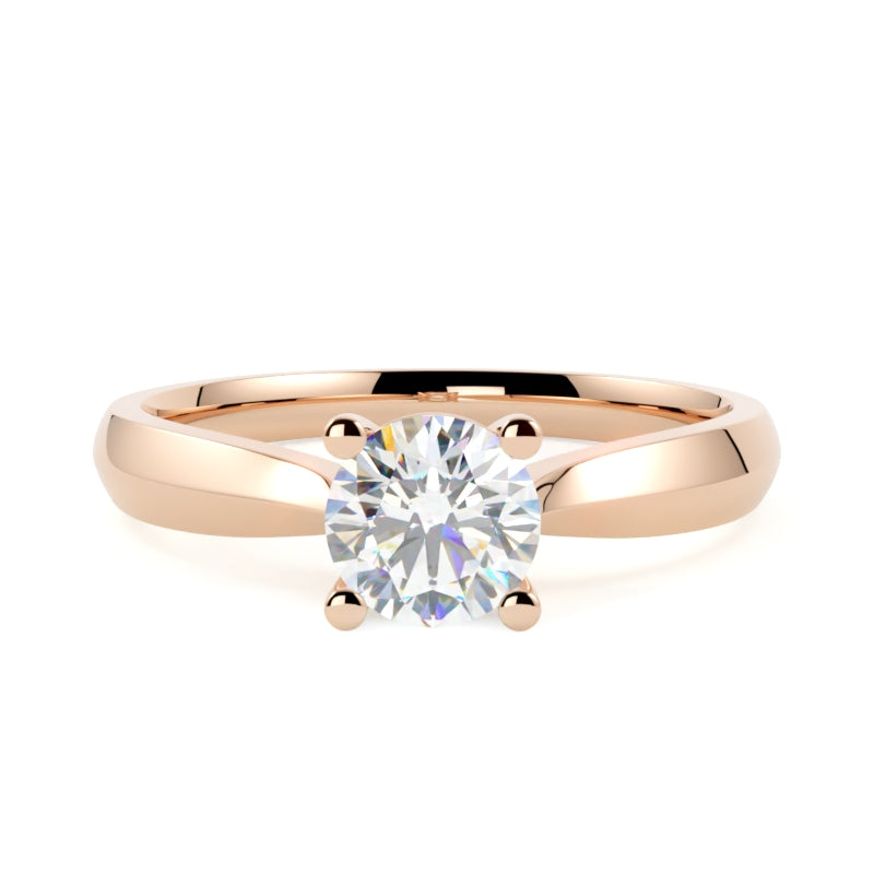 Klasyczny pierścionek zaręczynowy z brylantem w 4 łapki z różowego złota od GOLDPORT
