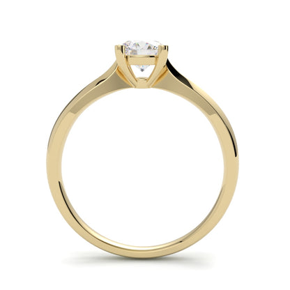 Klasyczny pierścionek zaręczynowy z diamentem w 4 łapki z żółtego złota 750 od GOLDPORT widok z frontu